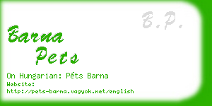 barna pets business card
